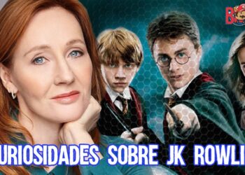 Retrato de una autora junto a tres jóvenes magos con varitas y un titular llamativo, La familia de la autora famosa: secretos y curiosidades reveladas