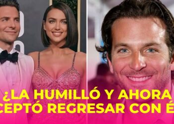 Montaje de alfombra roja y primer plano del actor junto a una portada sensacionalista sobre su vida sentimental.