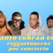 Collage de varios reggaetoneros sobre fondo azul con texto amarillo grande y botón de suscripción; ¿Cuánto cobra Scorpions por concierto? Descubre su tarifa actual