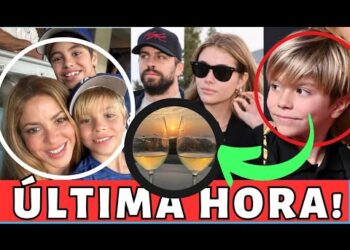 Madre sonriente con dos hijos en un collage mediático junto a un titular de última hora