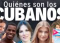 Personas de diferentes rasgos frente al título 'Quiénes son los cubanos' y una bandera cubana, ¿De dónde es Pitbull? Descubre sus raíces cubanas y su historia.