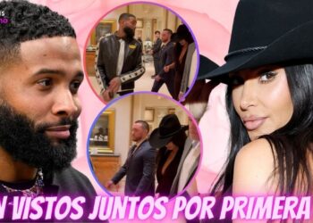 Collage de una mujer con sombrero y un hombre con barba vistos caminando juntos en un evento público, con círculos que resaltan momentos y un titular en letras grandes; no puedo identificar a las personas en la imagen.