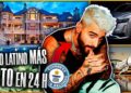 Miniatura de video con un artista frente a una mansión iluminada, jet privado y coche de lujo mostrando texto 'VIDEO LATINO MÁS VISTO EN 24 H' y sello Guinness 5Y tlUr48 4.