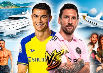 La increíble fortuna de este astro del fútbol: ¿cuánto realmente tiene? Imagen que muestra yate, jet privado y estilo de vida lujoso junto al jugador.