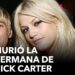 Dos personas en primer plano junto a un titular de noticia que menciona La trágica historia de la familia de Nick Carter y sus pérdidas.