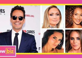 Collage con un hombre sonriente en traje y varias mujeres en retratos, representando historias de parejas y romances.