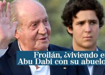 El sorprendente sueldo de Froilán en Abu Dabi que impacta a todos, joven serio acompañado por un hombre mayor en un acto público