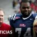 La verdad sobre la familia de Michael Oher: secretos y polémicas en imagen con jugador en uniforme de Ole Miss y dos acompañantes