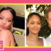 Retrato dividido con una mujer haciendo un gesto de beso y una pareja posando al aire libre, La familia de Rihanna: secretos y momentos que no conocías