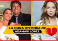 Pareja vestida de boda junto a un retrato femenino y un corazón roto con texto editorial; ¿Quién es el esposo de Adamari López? Descubre su historia y más