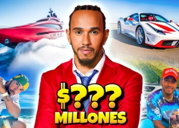 Dónde vive este piloto famoso: descubre sus lujosas mansiones y secretos en una imagen con un piloto vestido de rojo, yate, coche deportivo y símbolos de fortuna.