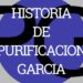 Descubre de dónde es Purificación García y su legado en la moda en un cartel tipográfico con el logo PG sobre un círculo azul.