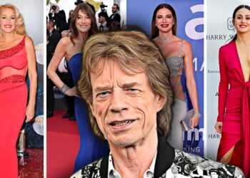 Las parejas de un ícono del rock: secretos y romances inolvidables en una imagen con figuras elegantes y alfombra roja