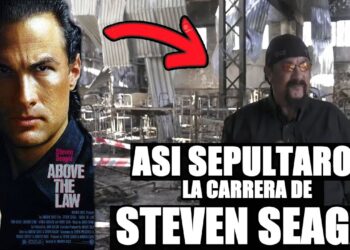 Primer plano del actor junto a un póster cinematográfico y una escena de local abandonado, La familia de [nombre omitido]: secretos y curiosidades reveladas