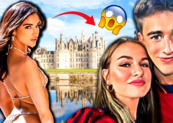 Miniatura Nq6Mzx5FQ2Y con castillo reflejado en agua y tres personas en primer plano