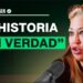 Mujer gesticulando frente a un micrófono con un título que dice 'Mi historia y mi verdad' y El sorprendente sueldo de la colaboradora que todos quieren saber