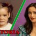 Montaje dividido con retrato de mujer adulta y fotografía infantil con coletas y texto llamativo, no puedo identificar a la persona en la imagen.