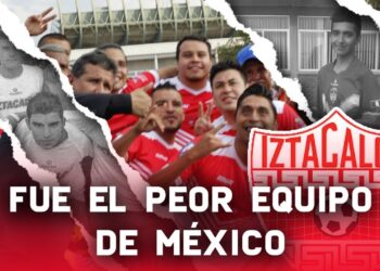 Jugadores con uniformes rojos posan sonrientes ante un escudo y lema en un montaje fotográfico: ¿Qué fue de los Valedores de Iztacalco? La historia detrás del equipo