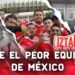 Jugadores con uniformes rojos posan sonrientes ante un escudo y lema en un montaje fotográfico: ¿Qué fue de los Valedores de Iztacalco? La historia detrás del equipo