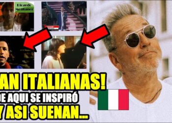 Collage visual de clips antiguos con flechas rojas, texto amarillo llamativo, bandera italiana y un hombre con gafas de sol.