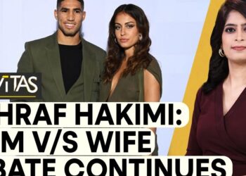 Sueldo de Achraf Hakimi: Descubre su impresionante fortuna actual en una imagen de portada informativa que muestra al futbolista con una mujer y una presentadora