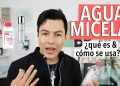 Descubre la verdad sobre el agua micelar: ¿realmente es buena o mala para tu piel? Un dermatólogo revela todo lo que necesitas saber, presentador mostrando botellas de agua micelar y texto informativo sobre qué es y cómo se usa