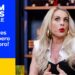 Mujer rubia expresiva en un set de televisión con el logo de Unicable — Roberto Assad: Descubre al esposo de Lorena Herrera y su historia