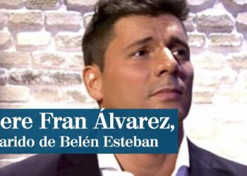 Hombre serio en primer plano frente a fondo de ladrillo con titular periodístico superpuesto; ¿Cuánto dinero tiene Belén Esteban? Descubre su fortuna real