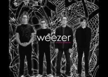 Cuatro integrantes posando en una portada en blanco y negro con fondo ilustrado, Dónde vive Adele: descubre su lujosa mansión en Beverly Hills.