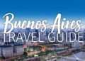 Panorámica de Buenos Aires con rótulo 'Travel Guide' sobre el skyline junto al río y puente; Dónde vive Dross: descubre la ubicación del youtuber del terror