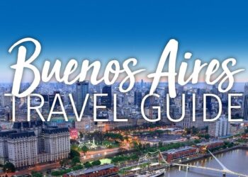 Panorámica de Buenos Aires con rótulo 'Travel Guide' sobre el skyline junto al río y puente; Dónde vive Dross: descubre la ubicación del youtuber del terror