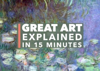 La fascinante familia de Claude Monet y su legado artístico se refleja en un fondo de nenúfares impresionistas con un título tipográfico superpuesto.