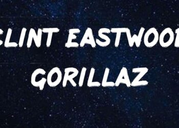 Texto blanco sobre fondo estrellado con los nombres Clint Eastwood y Gorillaz y la frase Clint Eastwood y sus 8 hijos: descubre la historia familiar del actor.