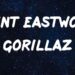 Texto blanco sobre fondo estrellado con los nombres Clint Eastwood y Gorillaz y la frase Clint Eastwood y sus 8 hijos: descubre la historia familiar del actor.