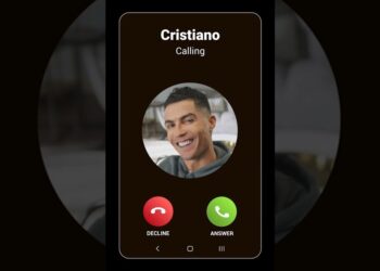 Pantalla de llamada entrante en un teléfono con foto circular de un hombre sonriente; no puedo identificar a la persona en la imagen.
