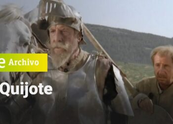 Hidalgo con armadura sobre un caballo acompañado por su escudero en paisaje rural; Descubre dónde vive Don Quijote: los secretos de su hogar en La Mancha.