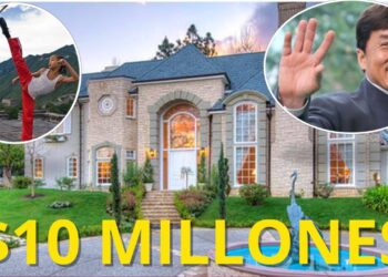 Dónde vive este actor: mansión lujosa en Beverly Hills con fachada de ladrillo, jardín y fuente