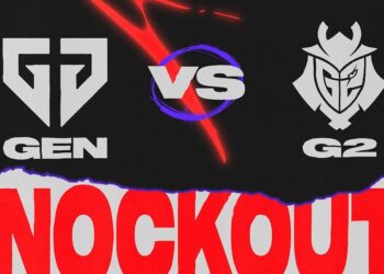 La serie de drama que te dejará sin aliento regresa este verano con giros inesperados que no puedes perderte: póster promocional con los logos de GEN y G2 enfrentados sobre fondo negro y la palabra KNOCKOUTS en rojo.