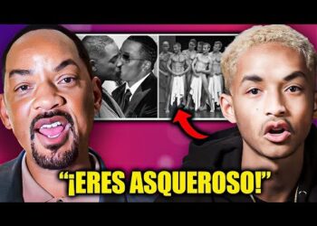 Retrato dividido de dos rostros con montaje en blanco y negro, flecha y texto amarillo llamativo; El patrimonio de esta celebridad: secretos y cifras reveladoras