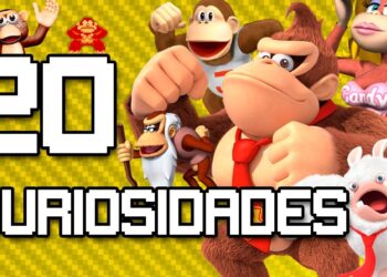Descubre la familia de Donkey Kong: personajes y secretos revelados en una ilustración con Donkey Kong, Diddy, Cranky, Candy y aliados coloridos.