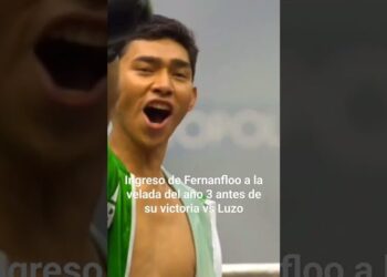 Hombre joven con bata verde entrando al ring y texto superpuesto que pregunta ¿Cuánto dinero tiene Fernanfloo? Descubre su impresionante fortuna