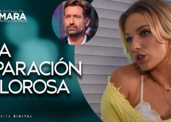 Mujer en una entrevista frente a texto editorial que habla de una separación dolorosa y vínculos familiares