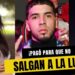 Artista urbano flanqueado por dos mujeres embarazadas con un titular amarillo que sugiere revelar cuántos hijos tiene y quiénes son sus madres