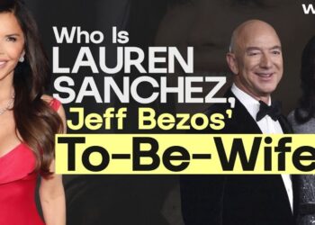 Tres personas posando en un montaje tipo portada: dos mujeres y un hombre vestidos de gala junto a un titular en inglés sobre una posible futura esposa.