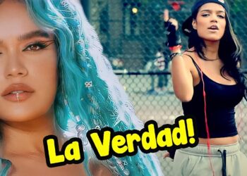 Retrato de dos mujeres jóvenes, una con cabello turquesa y piercing labial y otra con gorra y ropa deportiva, con un fondo de reja y un texto llamativo en la imagen.