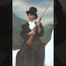 Mujer vestida con frac y sombrero de copa montada en un caballo blanco sosteniendo un fusil, evocando Descubre los impactantes secretos que Lily Allen reveló sobre su ruptura con David Harbour en su nuevo álbum