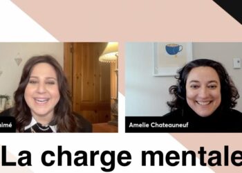 Dos mujeres sonrientes en una videollamada con diseño limpio y tipografía, enmarcadas como en una entrevista; Descubre el castillo de ensueño de [nombre] y [nombre] que parece sacado de un cuento de hadas – ¡las fotos te dejarán sin aliento!