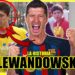 Collage del futbolista en varias etapas con imágenes de infancia y adultez que invita a explorar ¿De dónde es Robert Lewandowski? Descubre su origen y legado