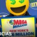 Persona con emoji de dinero en el rostro sostiene cartel de Mega Millions frente a fondos de New York Lottery y logo de NOTICIAS, ¿Cuánto dinero tiene Piqué? Descubre su fortuna actual y secretos