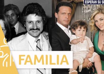 Portada editorial sobre familia con retratos antiguos y fotografía moderna de pareja y niño